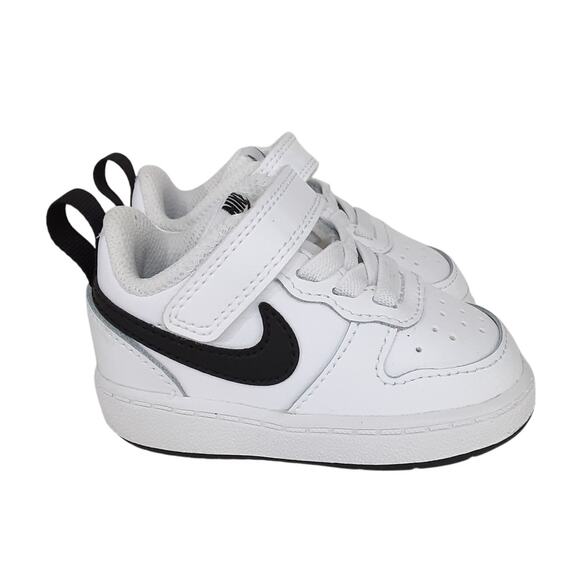 Nike Court Borough Low Top 2 Toddler 3 Sneakers White Black Basketball Running - Picture 2 of 7